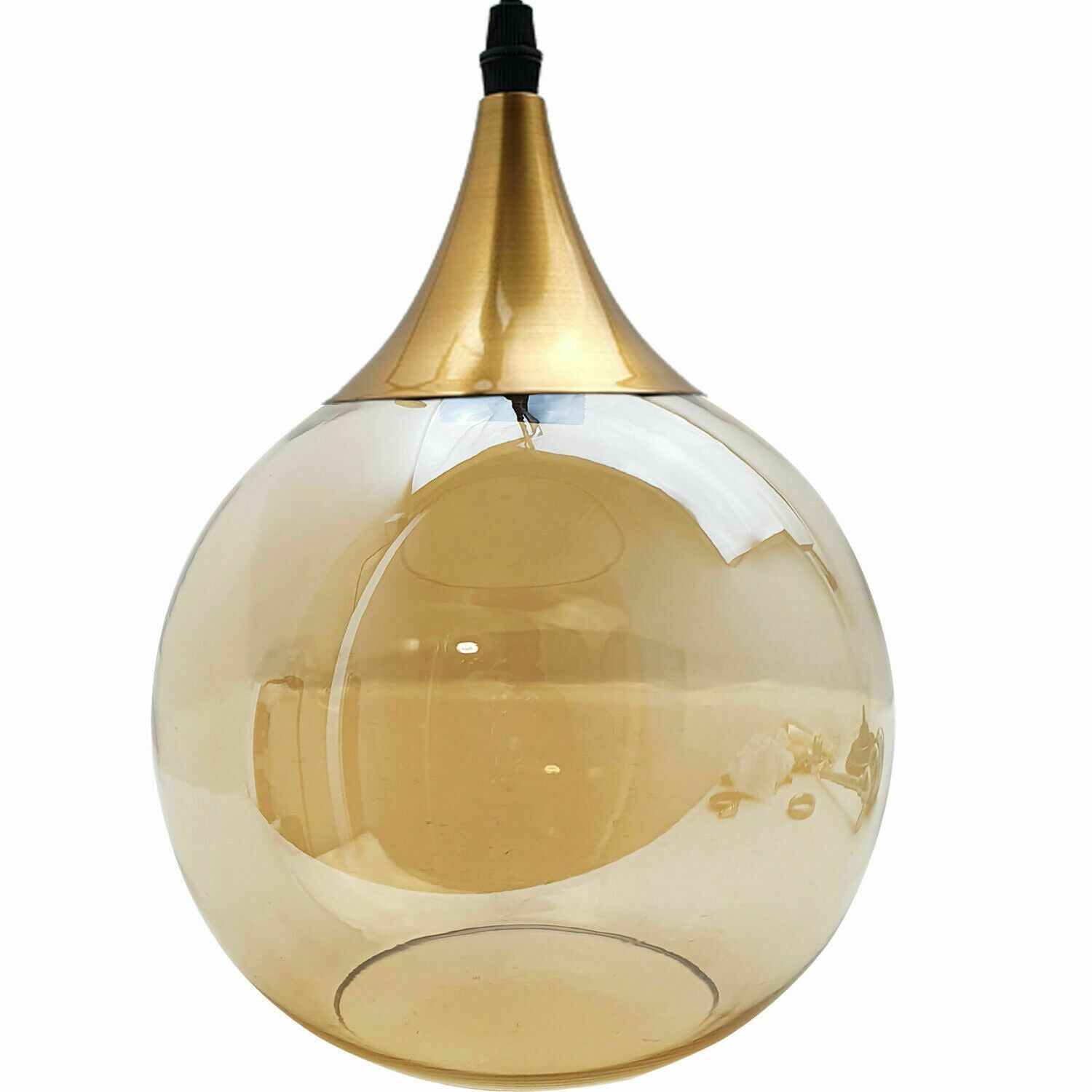 Globe glass lampshade Replacement indoor amber vintage ceiling Pendant light~2593 - LEDSone UK Ltd