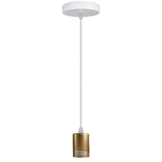 Gold E27 Ceiling Light Fitting Industrial Pendant Lamp Bulb Holder~1673 - LEDSone UK Ltd