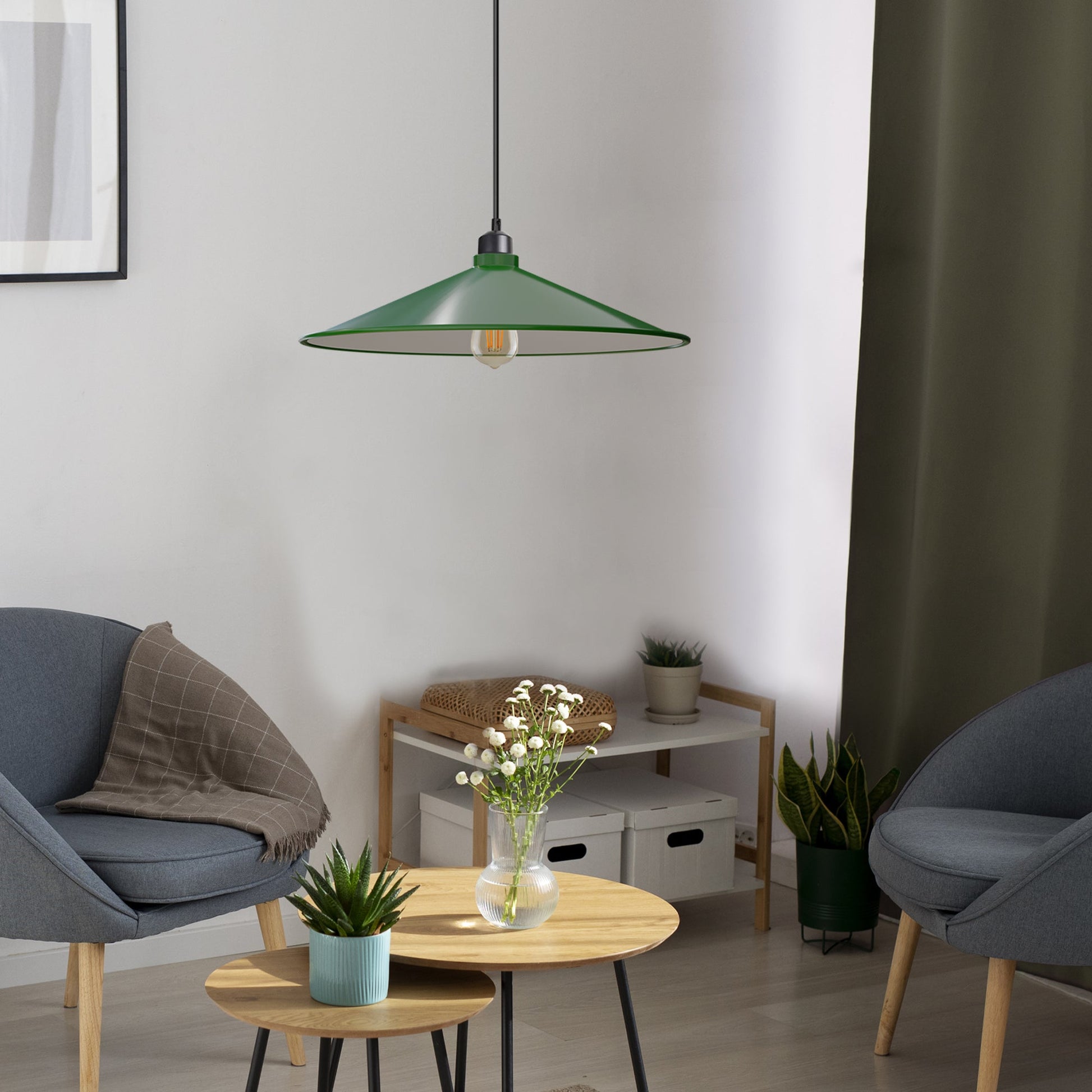 Flat Cone Shade Ceiling Pendant Light