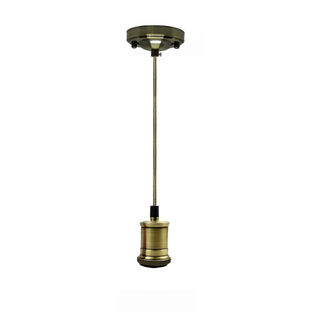 LEDSone Industrial Vintage 1m adjustable Green Brass cable Vintage Pendant Lamp Set~3257 - LEDSone UK Ltd