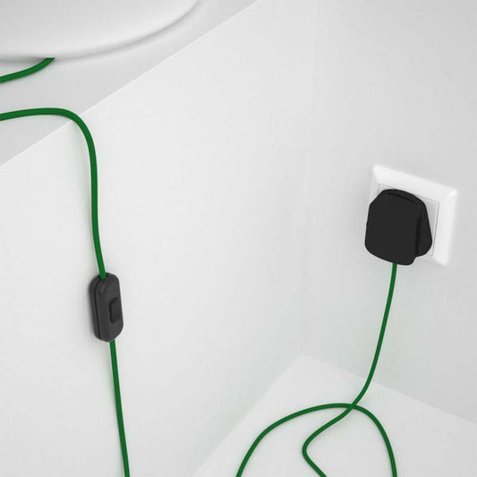 4m Green Fabric Flex Cable Plug In Pendant Lamp Light Set With Bulb Holder~1497 - LEDSone UK Ltd