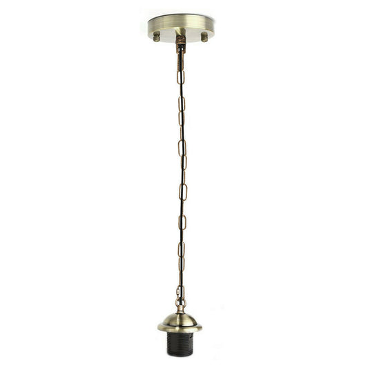 Green Brass Metal Ceiing E27 Lamp Holder Pendant Light With Chain~1777 - LEDSone UK Ltd