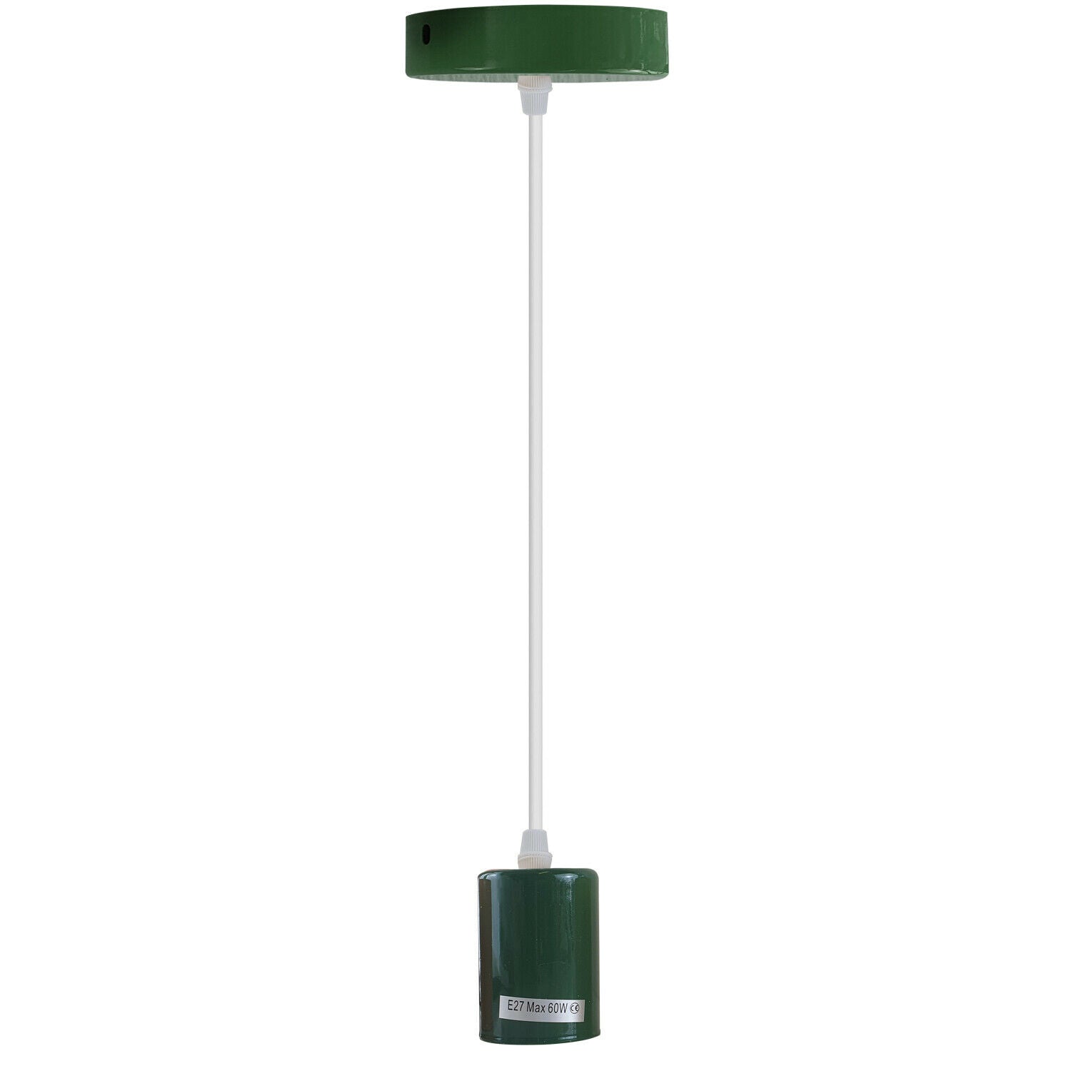 Green E27 Ceiling Light Fitting Industrial Pendant Lamp Bulb Holder~1675 - LEDSone UK Ltd