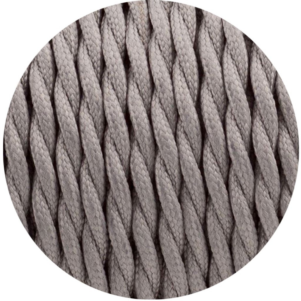 2 Core Twisted Electric Cable Grey colour 5m fabric 0.75mm