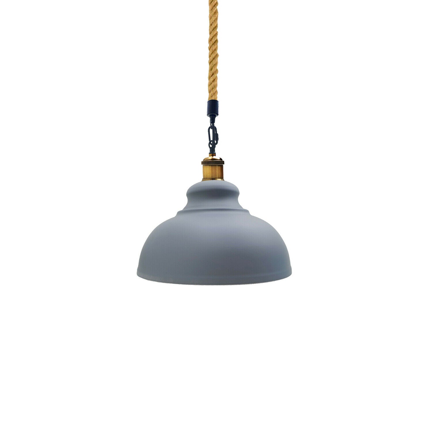 Grey Industrial Pendant Shade Modern Hemp Hanging Retro Light~1934 - LEDSone UK Ltd
