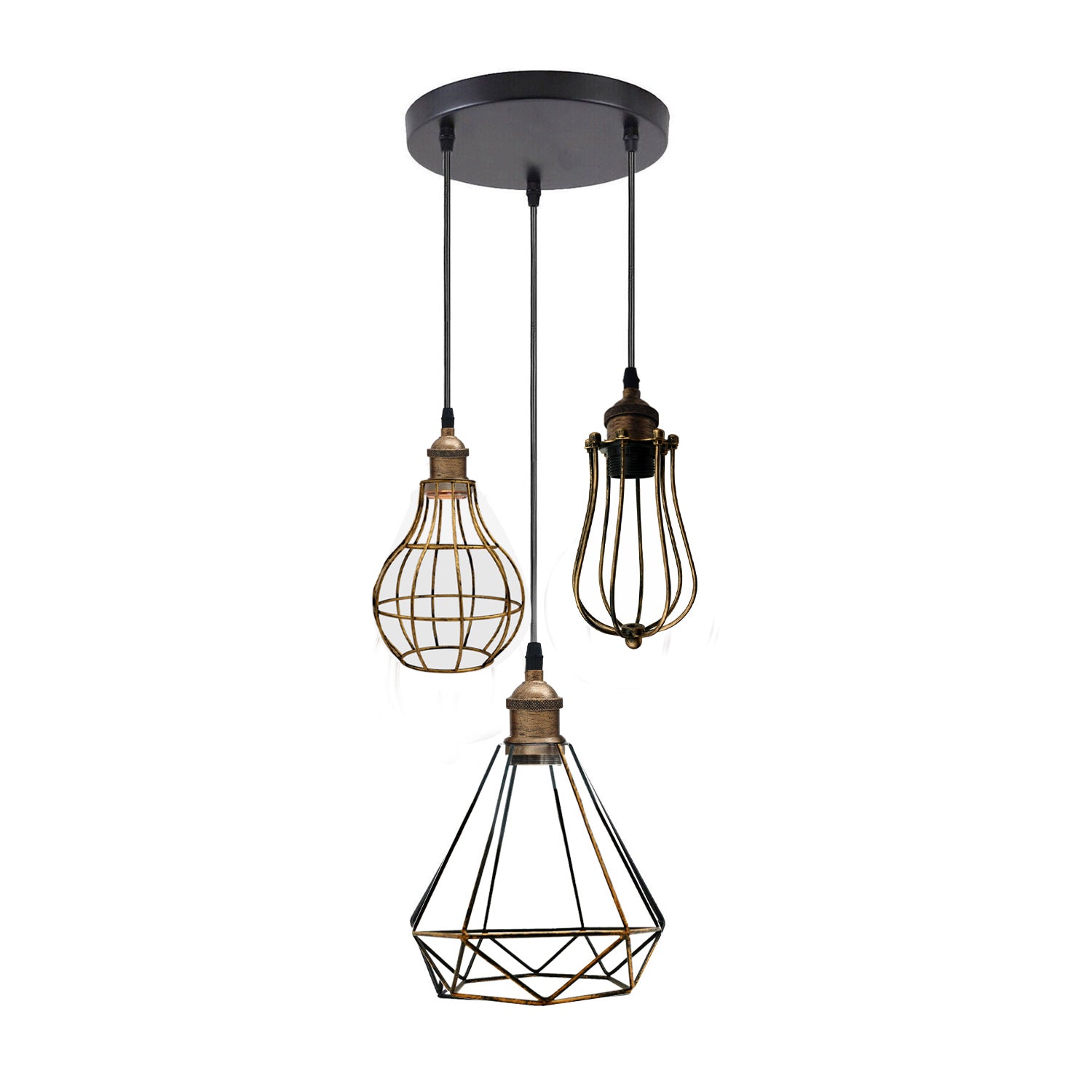 3 Light Cage Ceiling Hanging Pendant Lamp