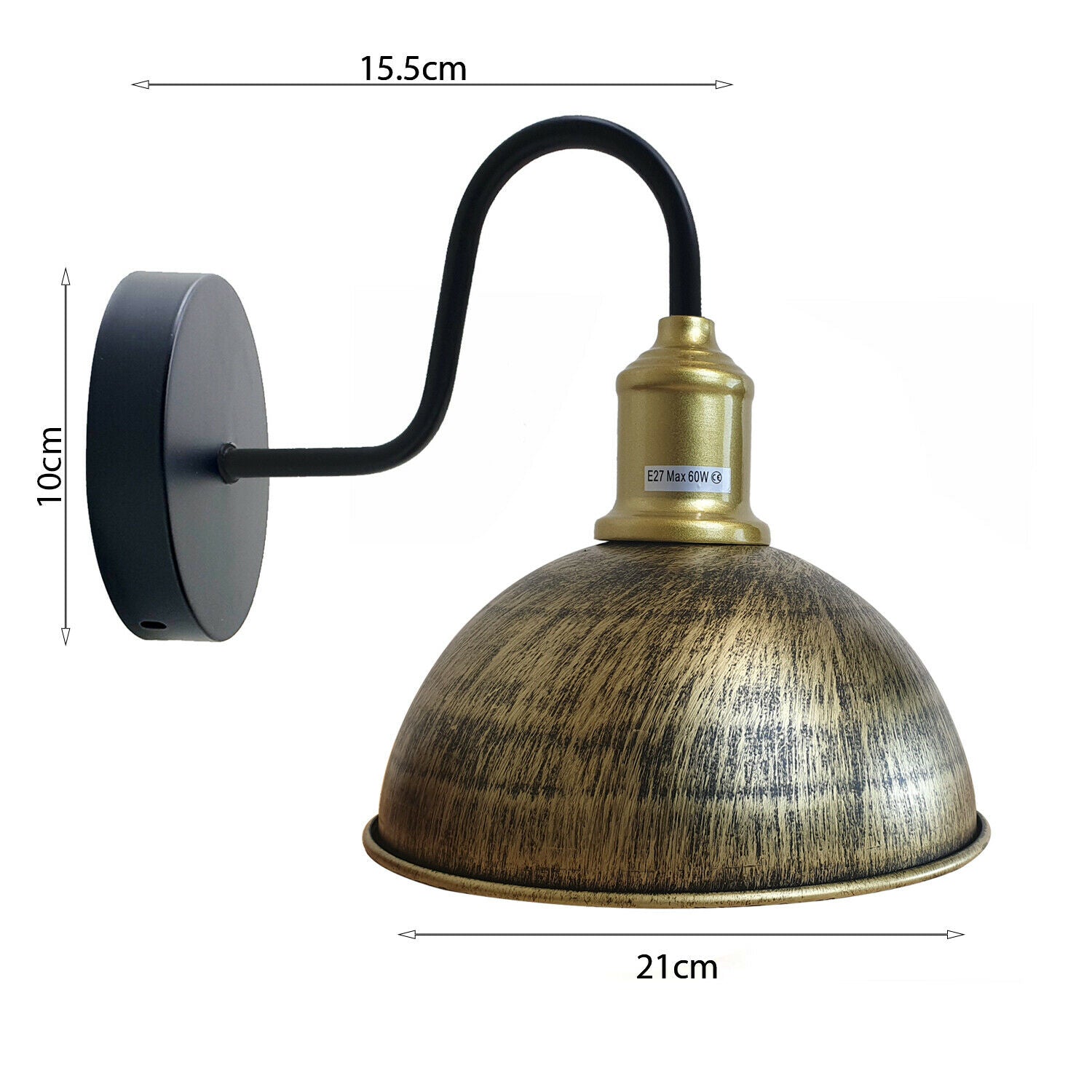 Half Round Shape Modern Vintage Retro Rustic Sconce Wall Light Lamp Fitting Fixture~1792 - LEDSone UK Ltd