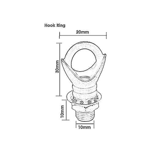 White Hook Ring Vintage Iron Ceiling Hook For Pendants Fixtures Chandelier Hanging Light Holder~2921 - LEDSone UK Ltd
