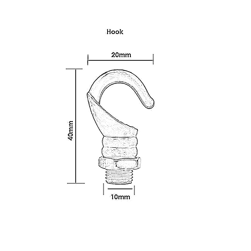 ChromeVintage Iron Ceiling Hook For Pendants Fixtures Chandelier Hanging Light Holder~2915 - LEDSone UK Ltd
