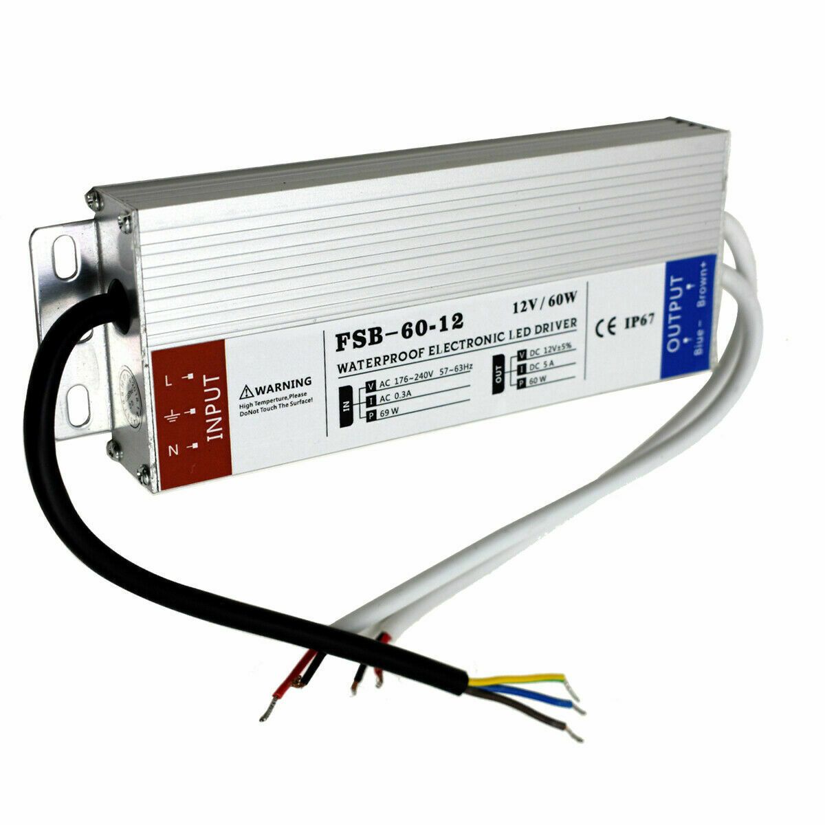 60W LED driver switch power supply transformer IP67 Ultra Slim~2098 - LEDSone UK Ltd