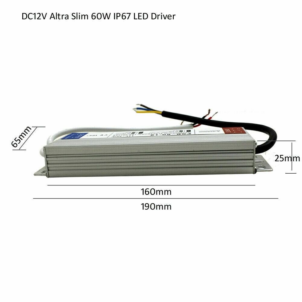 60W LED driver switch power supply transformer IP67 Ultra Slim~2098 - LEDSone UK Ltd