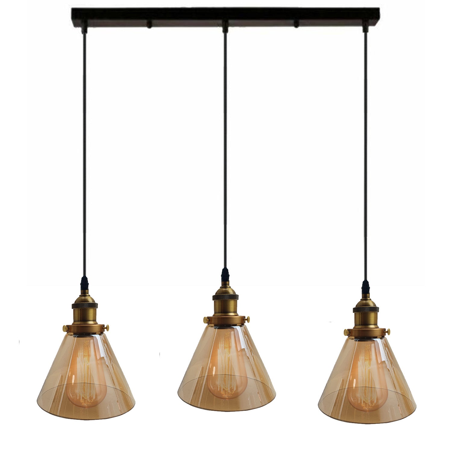 Industrial Retro Pendant Light Suspended Cluster Lights Style Glass Lamp Shade~2605 - LEDSone UK Ltd