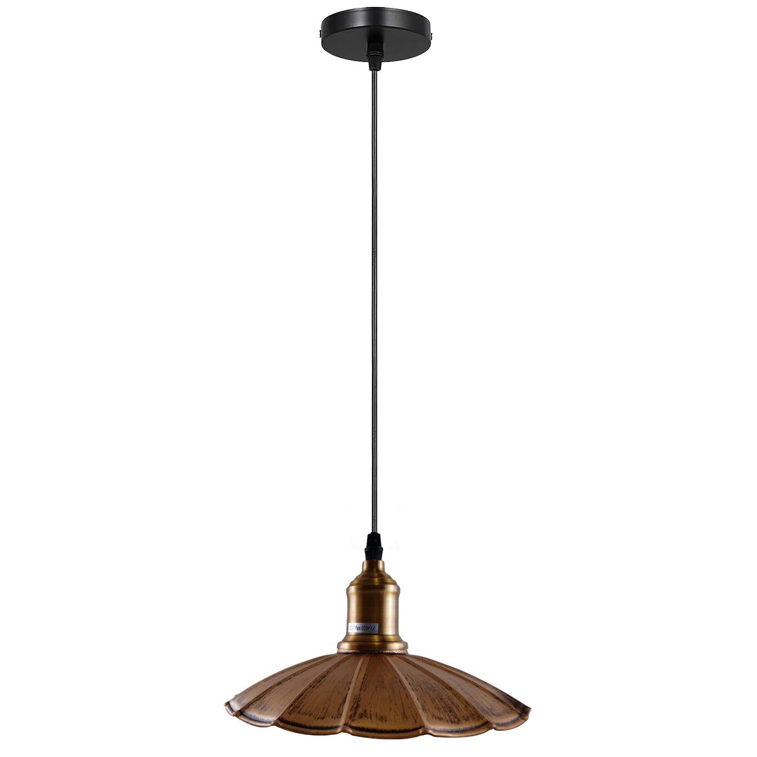 Brushed Copper Wavy Metal Ceiling Pendant Light~1484 - LEDSone UK Ltd