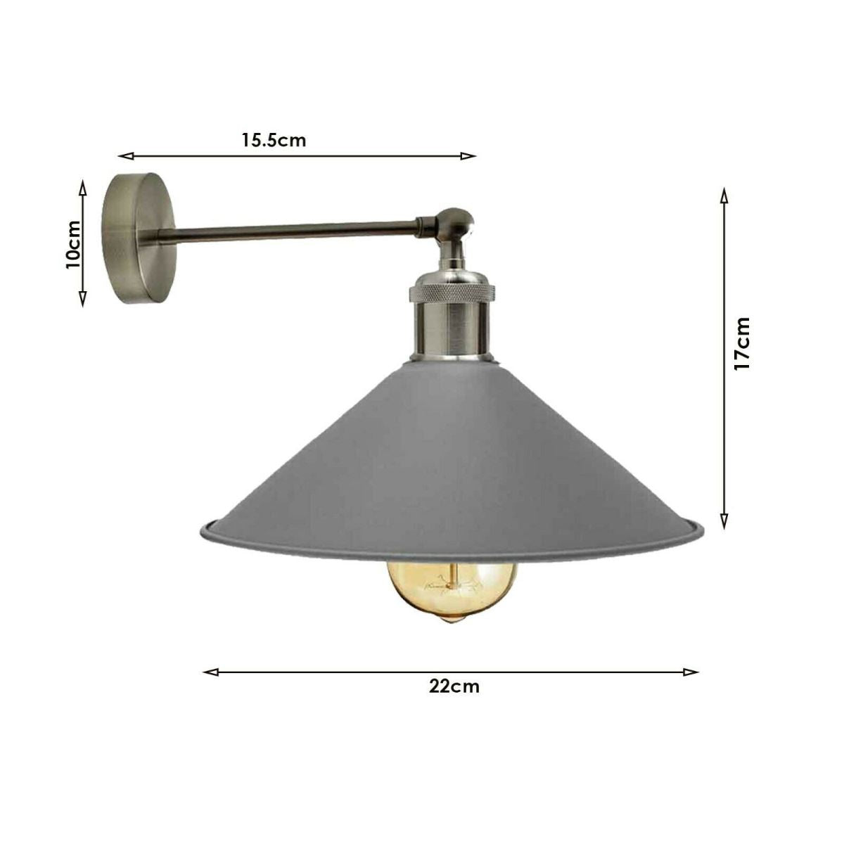 Industrial Grey Colour Wall Lamp Retro Light Vintage Wall Sconce Lights~2313 - LEDSone UK Ltd