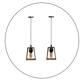 2 Pack Modern Ceiling Pendant Light Fitting Wood Style Pendant Light Kit~2304