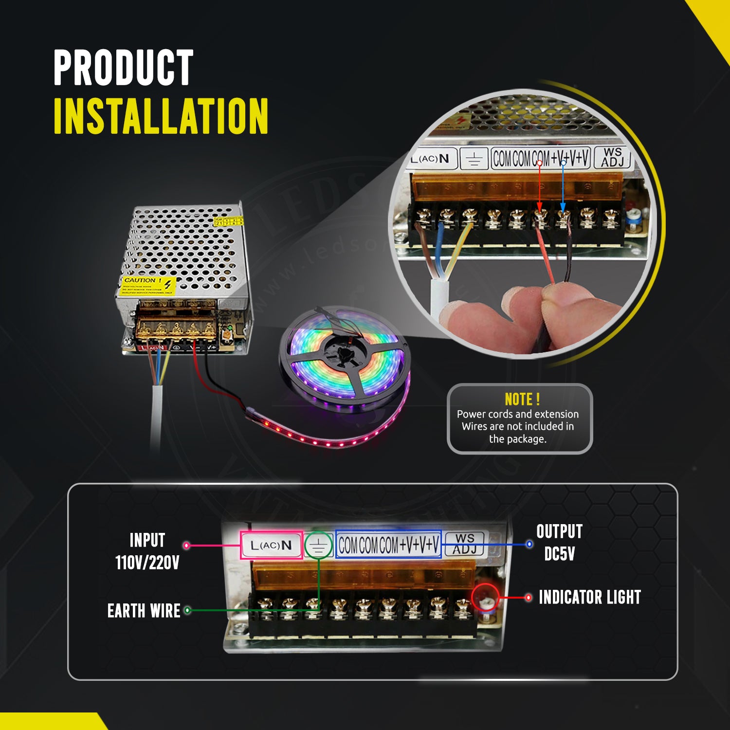 DC 5V 60A 300W LED Alimentatore switching di guida Alimentatore industriale Apparecchiature per monitor Trasformatore motore CCTV 110/220VAC-DC5V Alimentatore switching 300 Watt DC 5V 60A 300W LED Alimentatore switching di guida Alimentatore industriale Apparecchiature per monitor Trasformatore motore CCTV 110/220VAC-DC5V Alimentatore switching 300 Watt