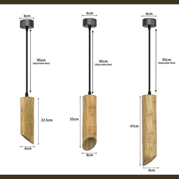 Modern Hanging Fixture Nordic Long Tube Hanging Lamp Bamboo GU10 Pendant Light cylinder pendant lamp, cylindrical long tube chandelier, modern pendant lamp, cylindrical chandelier