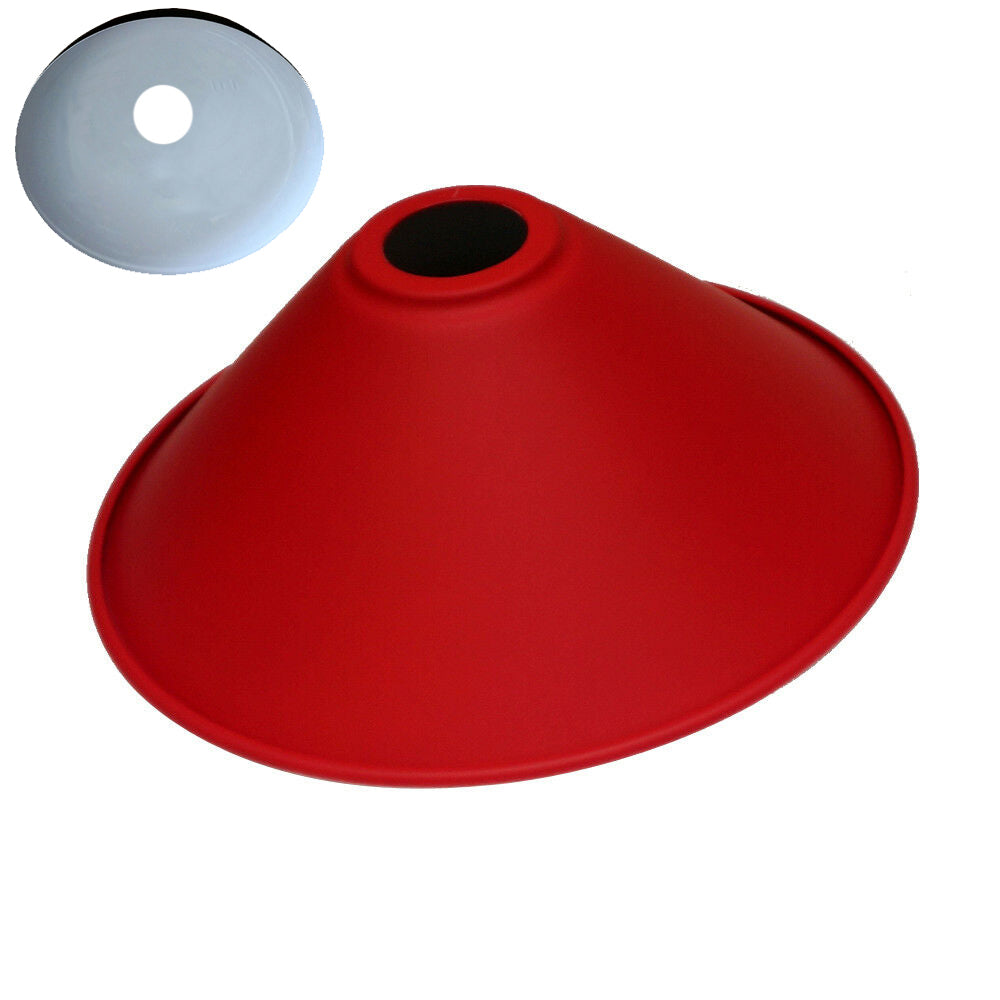 Modern Metal Red Easy Fit Cone shape Lampshade~1093 - LEDSone UK Ltd