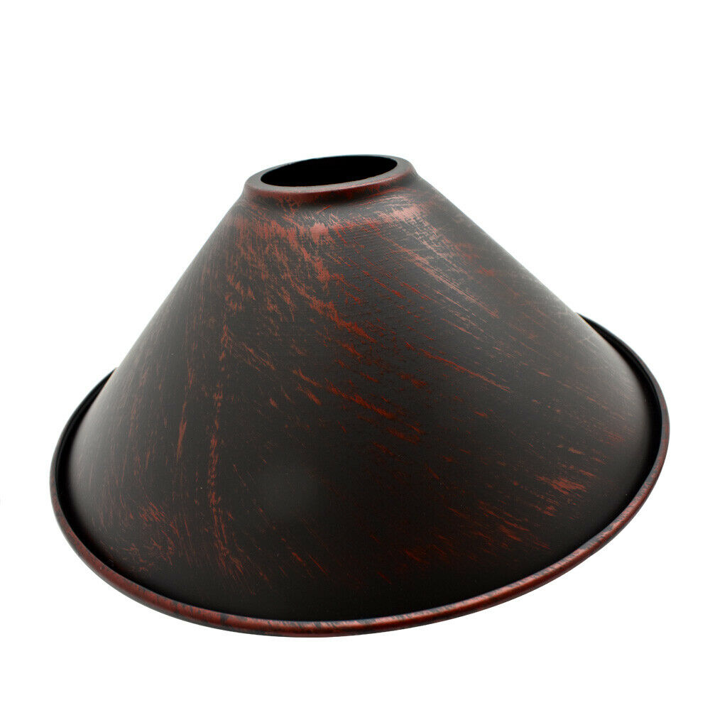 Modern Rustic Red Colour Metal Easy Fit Cone Shape Lampshade~1095 - LEDSone UK Ltd