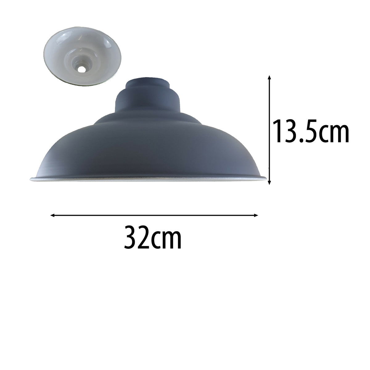 Grey Colour Gloss Modern Metal Indoor Home Light Lampshade~1086 - LEDSone UK Ltd