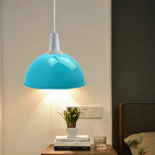 2 Pack Lampshade Vintage Industrial Metal Blue Ceiling Pendant Lights Shade~3566 - LEDSone UK Ltd