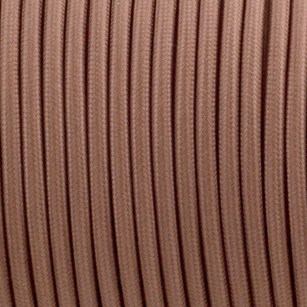0.75mm 2 Core Round Vintage Braided Light Brown Fabric Covered Light Flex - Shop for LED lights - Transformers - Lampshades - Holders | LEDSone UK