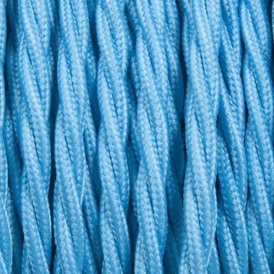 2 Core Twisted Electric Cable Light Blue colour 5m fabric 0.75mm