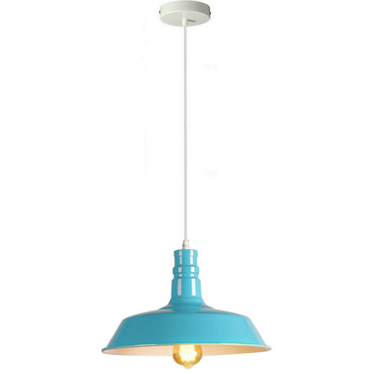 Light Blue Pendant Light Lampshade Ceiling Light Shade With Bulb~1795 - LEDSone UK Ltd
