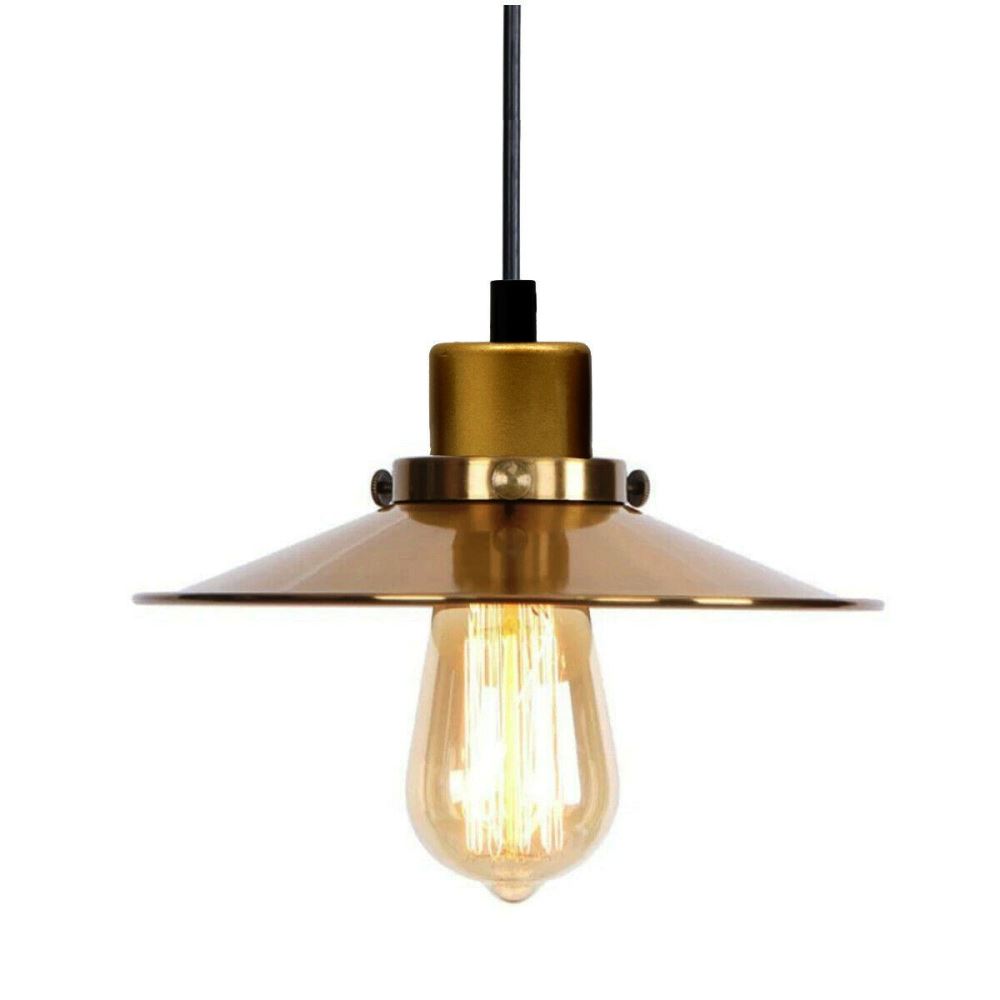 Ceiling Pendant New Modern Gold Flat Lamp Shade~2823 - LEDSone UK Ltd