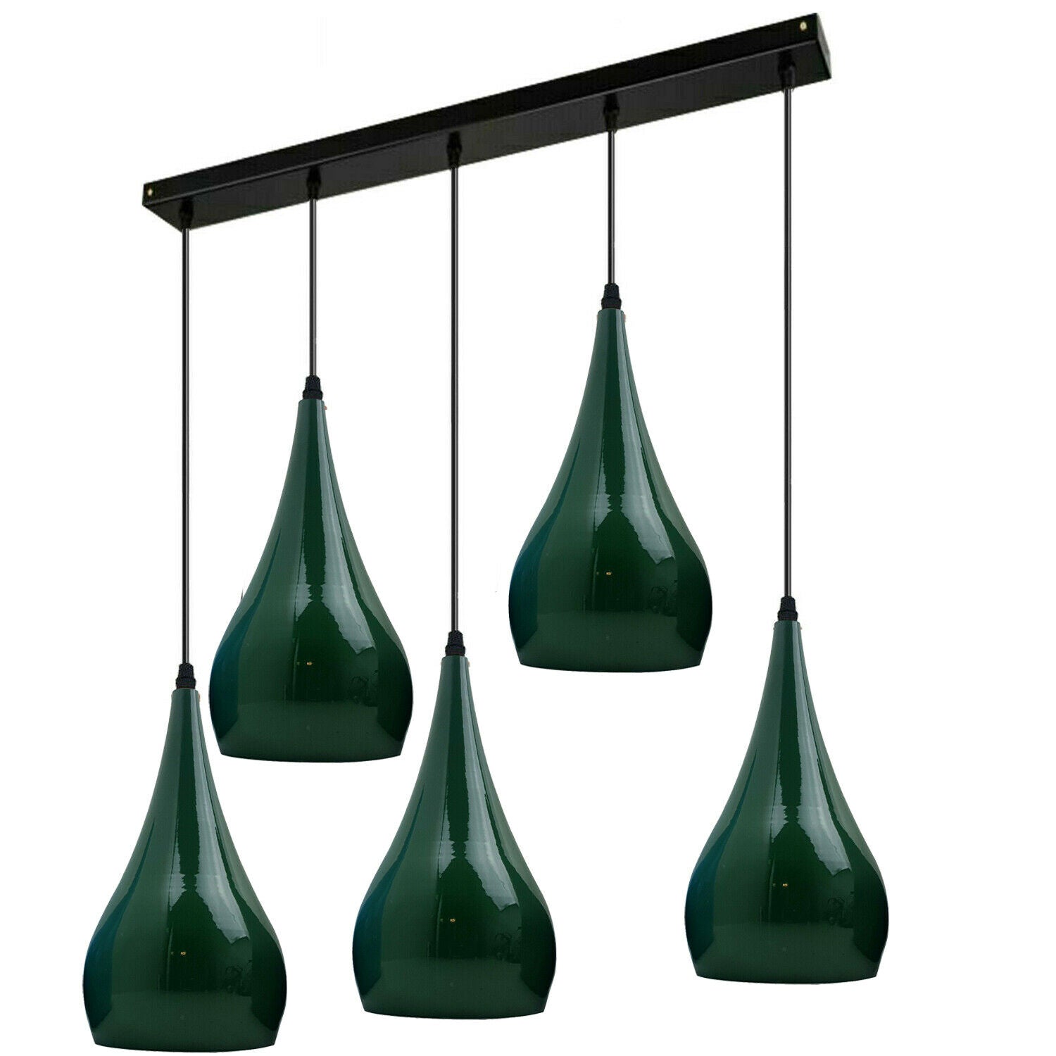 Green 5 Outlet Ceiling Light Fixtures Black Hanging Pendant Lighting~1627 - LEDSone UK Ltd