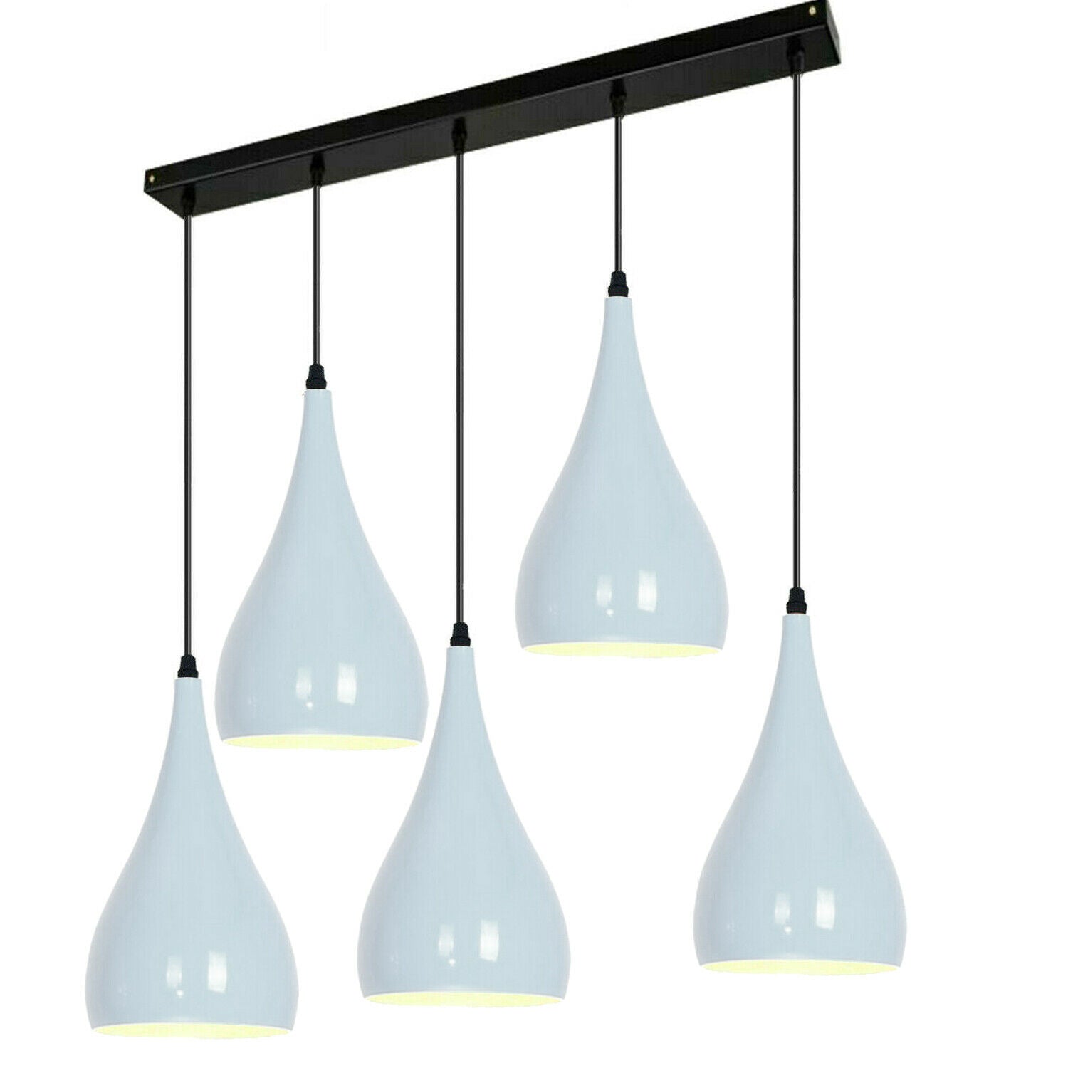 White 5 Outlet Ceiling Light Fixtures Black Hanging Pendant Lighting~1628 - LEDSone UK Ltd