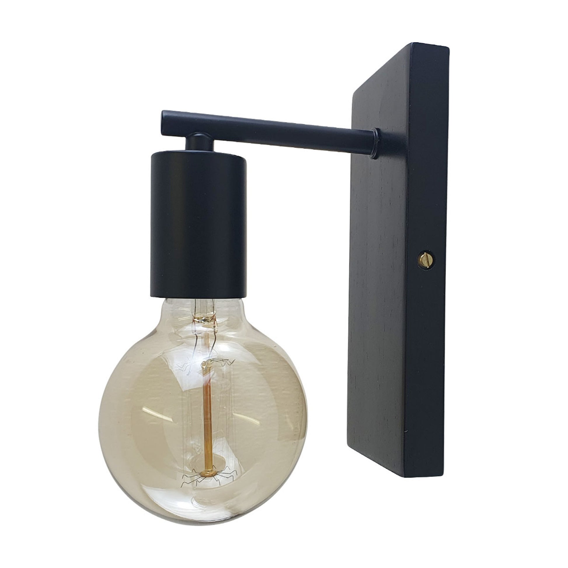 Wood base Wall Sconce E27 Screw Holder Industrial Lamp Retro Lights Black~1569 - LEDSone UK Ltd