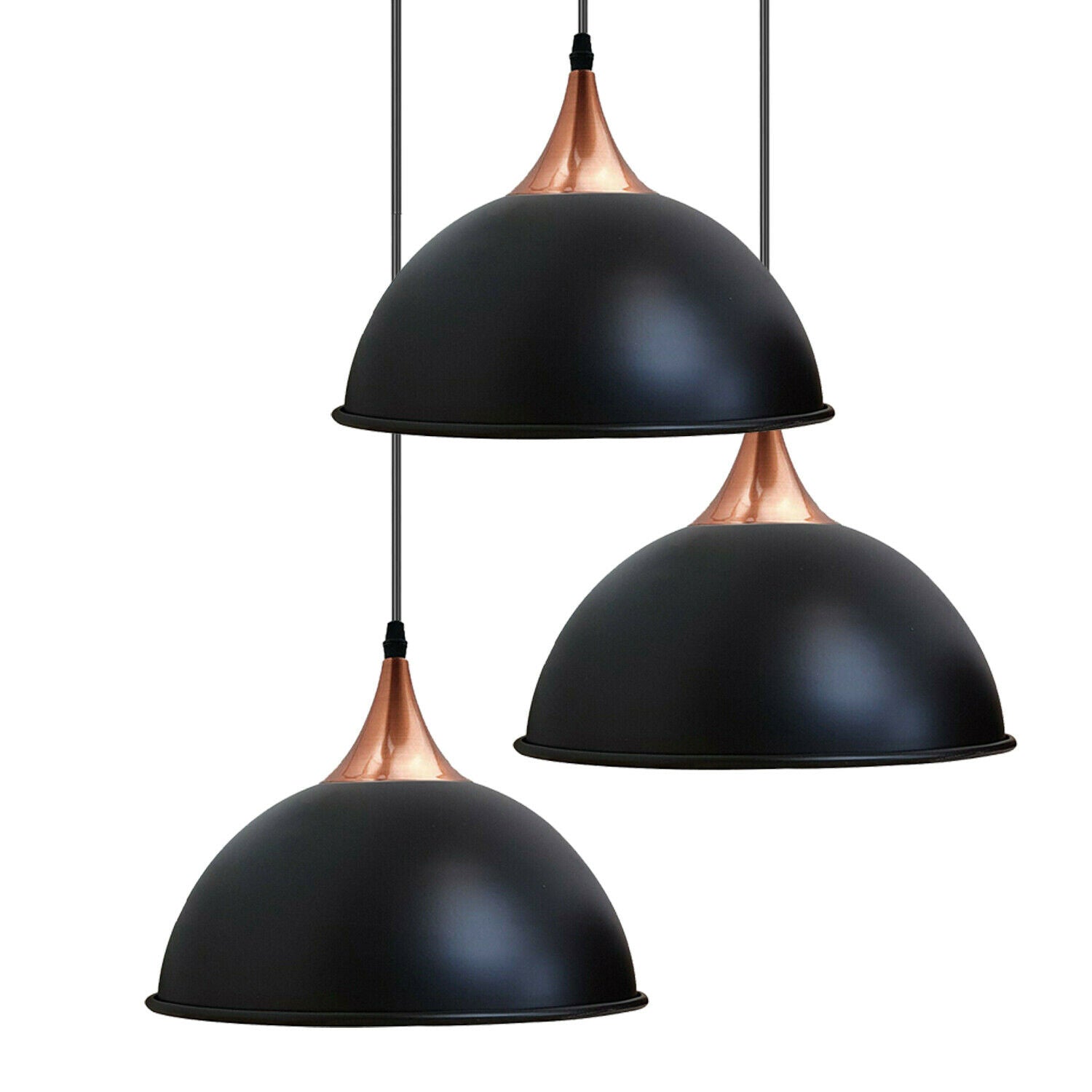 Vintage Metal Dome Pendant Lights Industrial Lighting Rustic Black~1632 - LEDSone UK Ltd