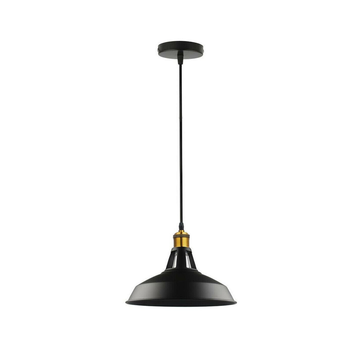 Modern Black Colour Lampshade with FREE Bulb Industrial Retro Style Metal Ceiling Pendant Lightshade~2554 - LEDSone UK Ltd