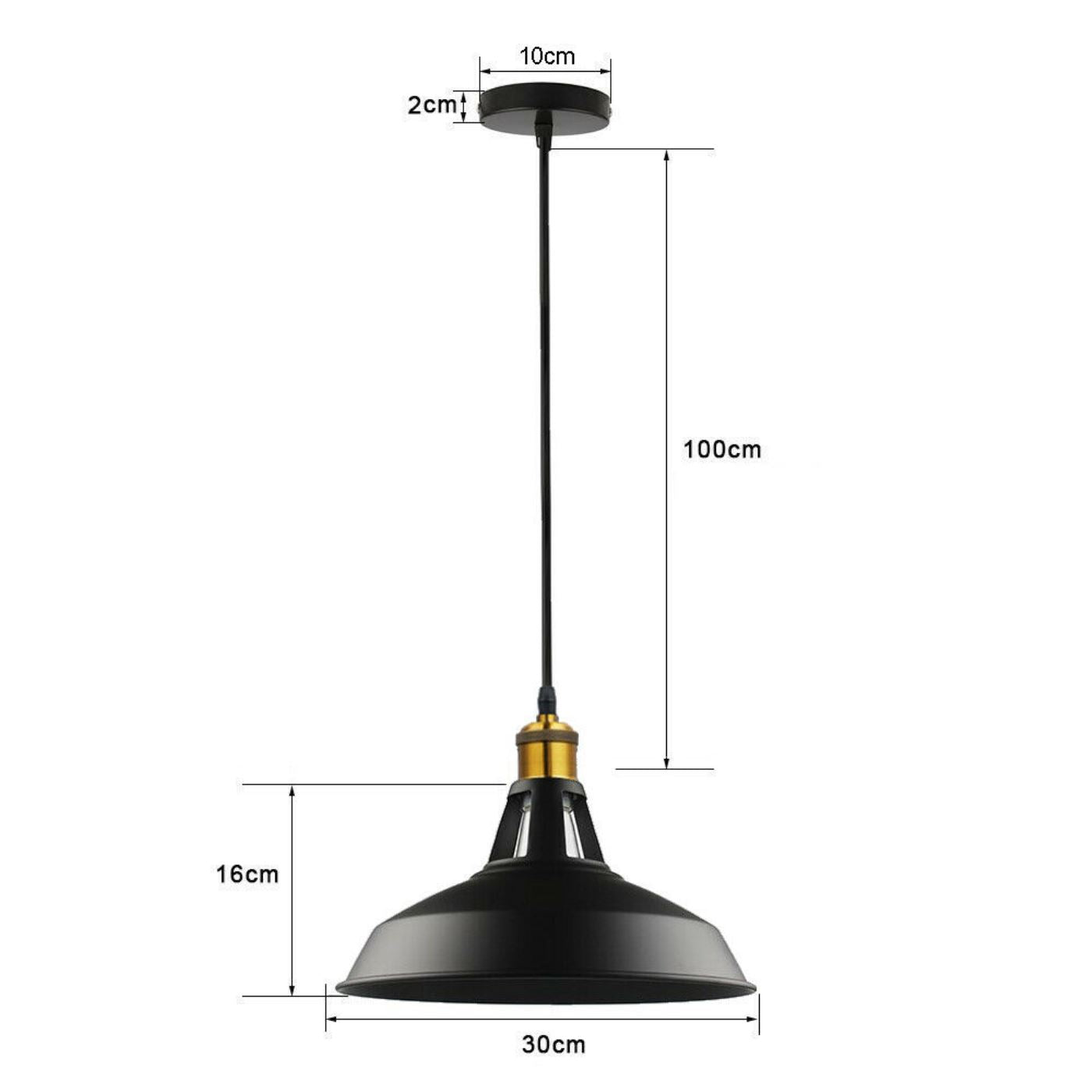 Modern Black Colour Lampshade with FREE Bulb Industrial Retro Style Metal Ceiling Pendant Lightshade~2554 - LEDSone UK Ltd