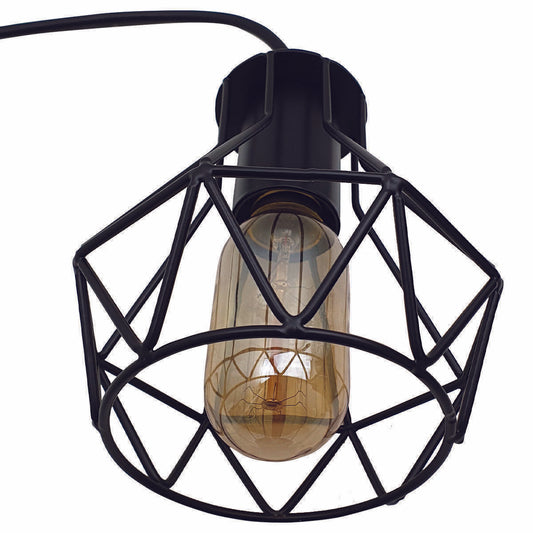 Modern Ceiling 1 Head Pendant Light Fitting Metal Black Cage~2470 - LEDSone UK Ltd