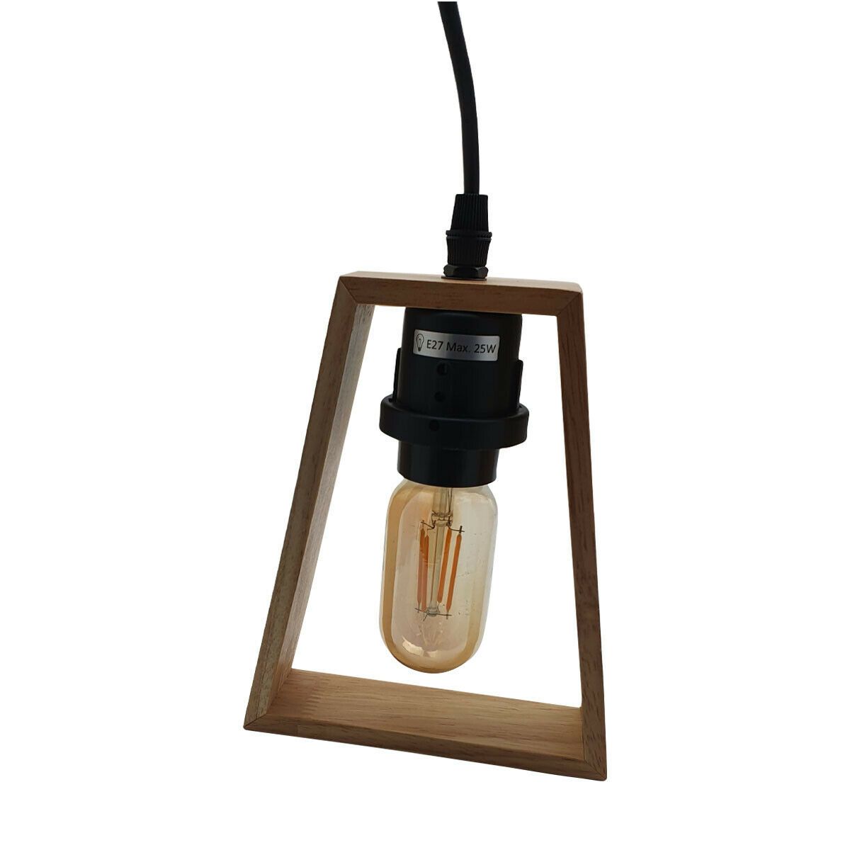 2 Pack Modern Ceiling Pendant Light Fitting Wood Style Pendant Light Kit - Shop for LED lights - Transformers - Lampshades - Holders | LEDSone UK