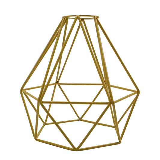 Modern Geometric Diamond Pendant Shade Ceiling Light Lampshade Yellow Metal Wire Frame Cages~1900 - LEDSone UK Ltd