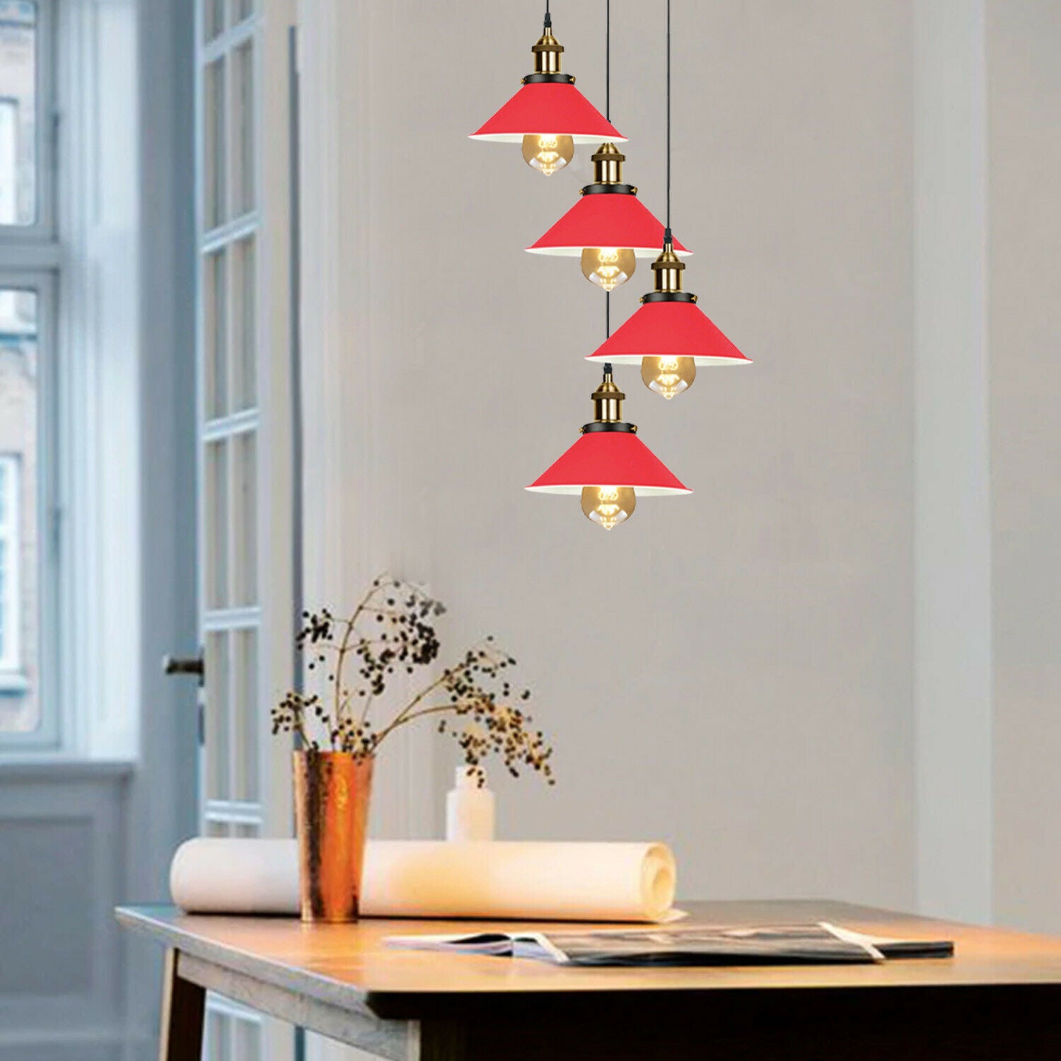 Modern Industrial Lampshade Chandelier Ceiling Pendant Light Pub Restaurant Lamp~1567 - LEDSone UK Ltd