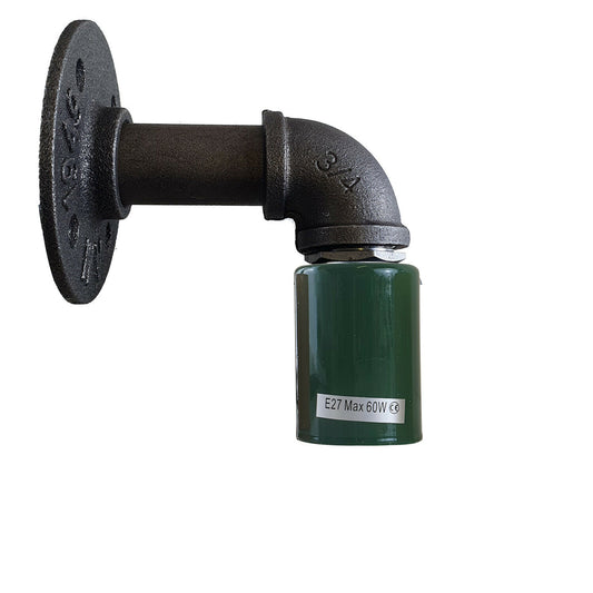 Green Water Pipe Wall Lamp Industrial style single wall light fitting~1524 - LEDSone UK Ltd