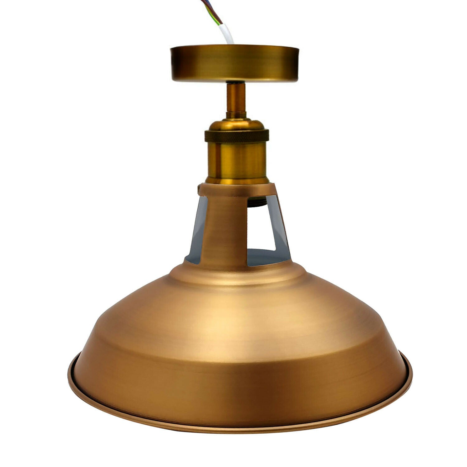 Modern Semi Flush Fittings Brushed Metal Lounge Ceiling light - Yellow Brass~2198 - LEDSone UK Ltd