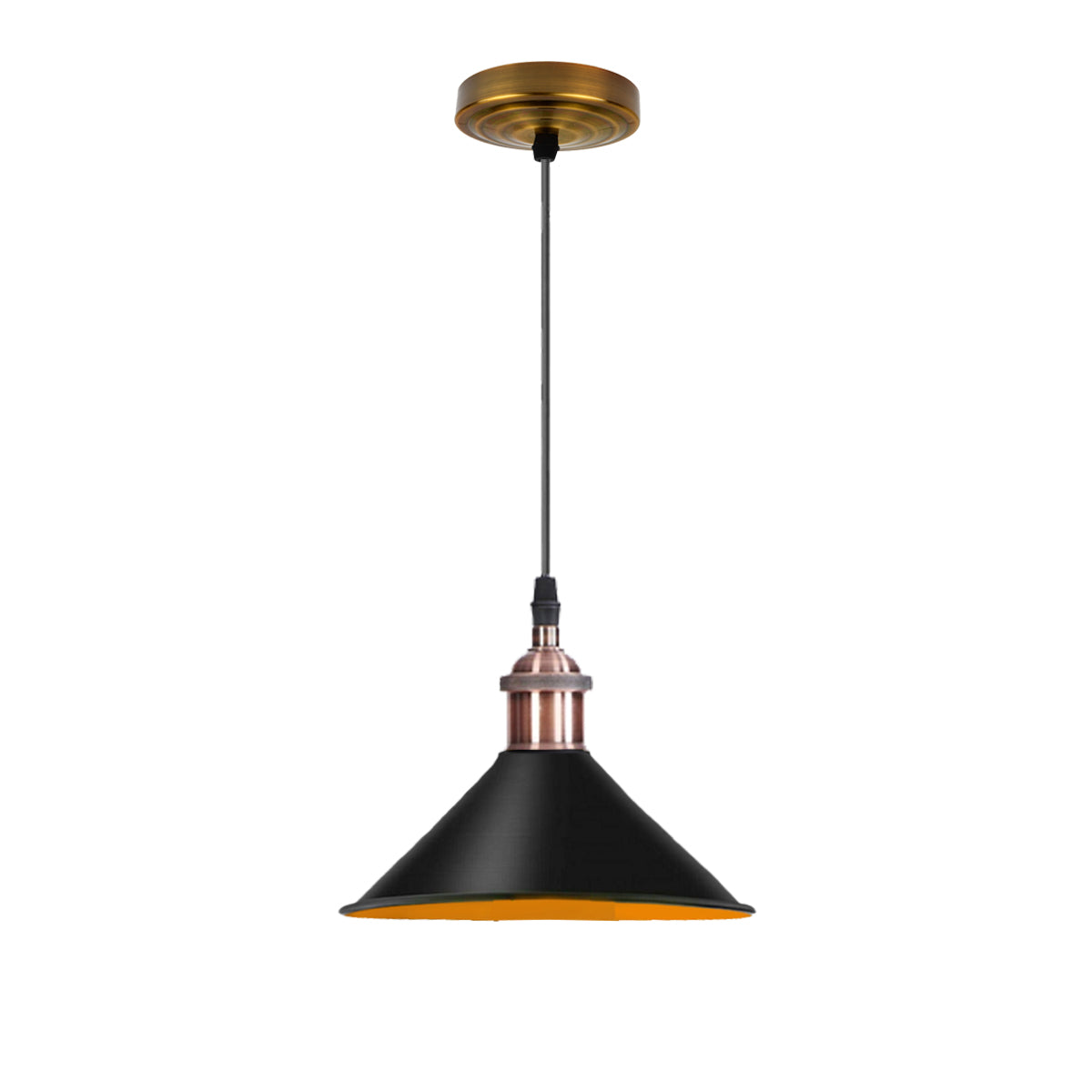 Modern Vintage Black Pendant Lamp Vintage Industrial Metal Cone Ceiling Light Shade~1514 - LEDSone UK Ltd