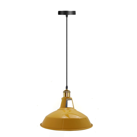 Modern Yellow Colour Lampshade Industrial Retro Style Metal Ceiling Pendant Lightshade~2553