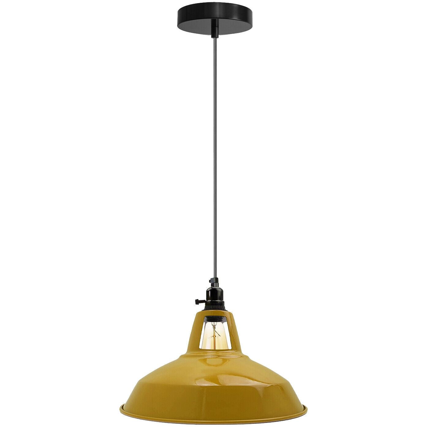 Metal Hanging Lamp in Yellow Harbour lampshade