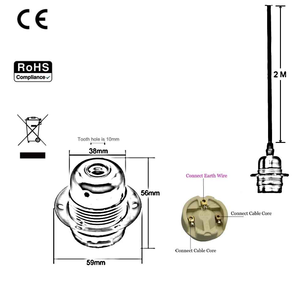 Round fabric lighting cable