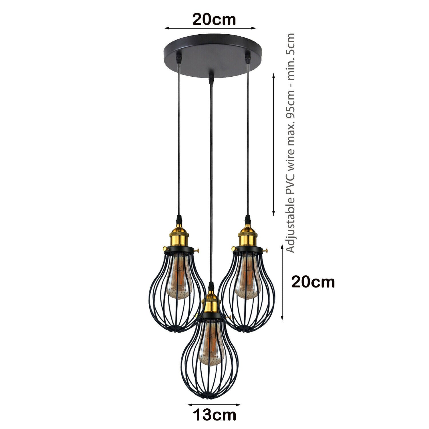 Hanging cage shop light fixture