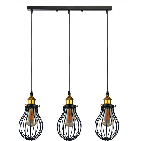 Industrial 3 heads Black hanging Pendant Accessories Ceiling Light Cover Decorative Cage light fixture~3427