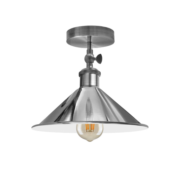 Lámpara de techo de metal ajustable con montaje semi empotrado ~5132 – Cromo / Sí