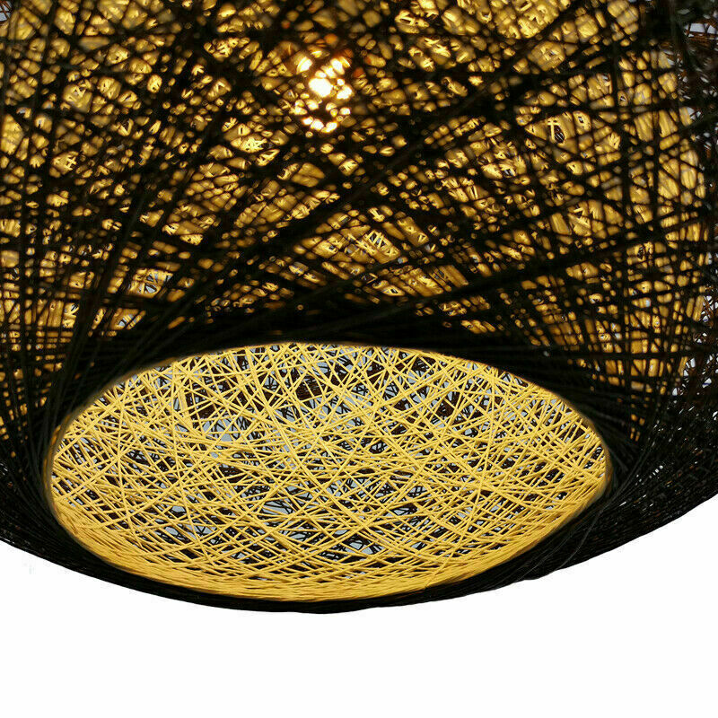 Natural Rattan Wicker Ceiling Pendant Light Lampshade Metal Pendant Lighting Kit - Ball Shape~1560 - LEDSone UK Ltd