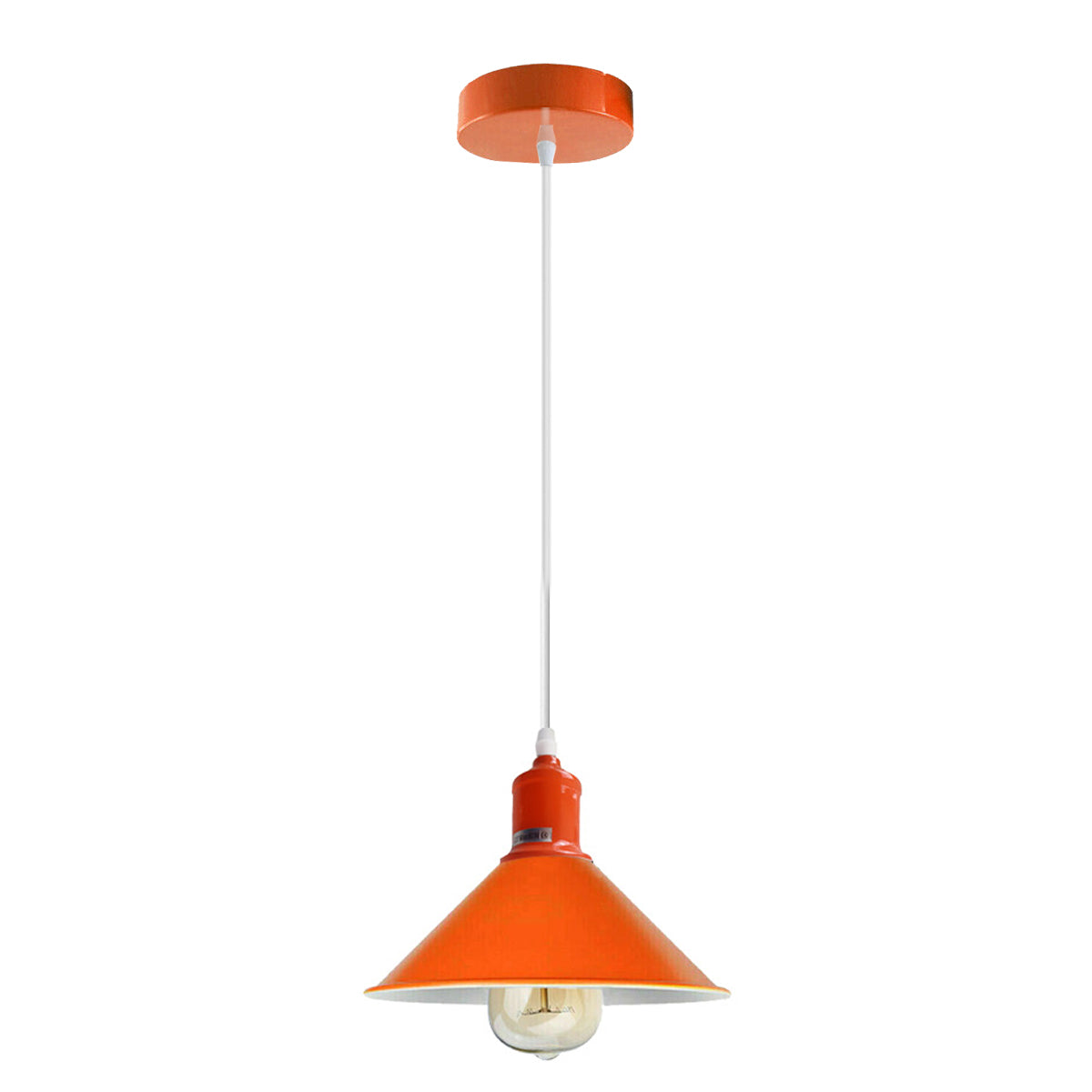 Orange Painted Metal Shade Lighting Vintage Pendant Light~1507 - LEDSone UK Ltd